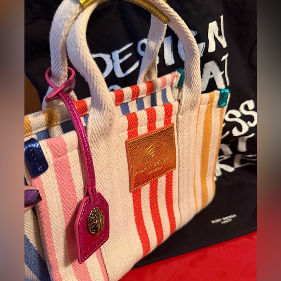 Kurt Geiger Handbags - Kurt Geiger Multi Color Striped Southbank Tote Bag and dust bag